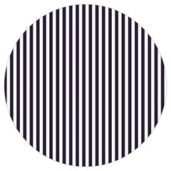 Minimalistic Black And White Stripes, Vertical Lines Pattern Round Trivet by Casemiro