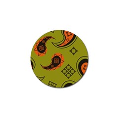 Floral Pattern Paisley Style Paisley Print  Doodle Background Golf Ball Marker (4 Pack) by Eskimos