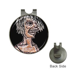 Sketchy Style Drawing Zombie Woman Hat Clips With Golf Markers by dflcprintsclothing