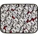 Demonic Skulls pattern, spooky horror, Halloween theme Double Sided Fleece Blanket (Mini) 