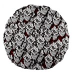 Demonic Skulls pattern, spooky horror, Halloween theme Large 18  Premium Flano Round Cushions