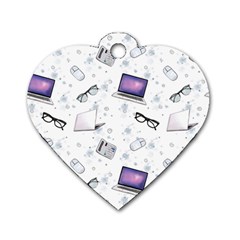 Computer Work Dog Tag Heart (one Side) by SychEva