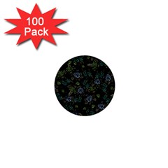 Moody Flora 1  Mini Buttons (100 Pack) 