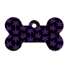 Weed Pattern Dog Tag Bone (two Sides) by Valentinaart