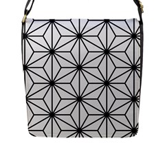Black And White Pattern Flap Closure Messenger Bag (l) by Valentinaart