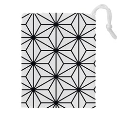Black And White Pattern Drawstring Pouch (4xl) by Valentinaart