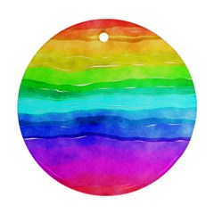 Watercolor Rainbow Round Ornament (two Sides) by Valentinaart