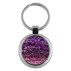 Purple  Waves Abstract Series No2 Key Chain (round) by DimitriosArt