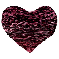 Pink  Waves Flow Series 11 Large 19  Premium Heart Shape Cushions by DimitriosArt