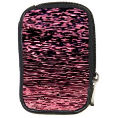 Pink  Waves Flow Series 11 Compact Camera Leather Case by DimitriosArt
