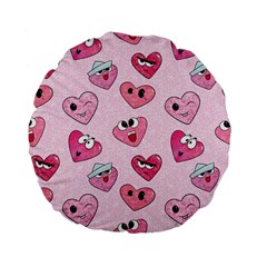 Emoji Heart Standard 15  Premium Flano Round Cushions by SychEva