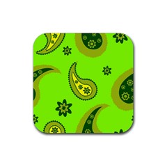 Floral Pattern Paisley Style Paisley Print  Doodle Background Rubber Coaster (square) by Eskimos