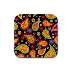 Paisley Pattern Design Rubber Square Coaster (4 Pack) by befabulous