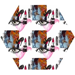 Fashion Faces Wooden Puzzle Hexagon by Sparkle