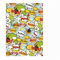 Comic Pow Bamm Boom Poof Wtf Pattern 1 Large Garden Flag (two Sides) by EDDArt