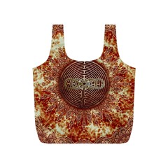 Chartres Double Infinity Antique Mandala Full Print Recycle Bag (s) by EDDArt