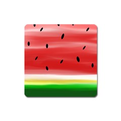 Painted Watermelon Pattern, Fruit Themed Apparel Square Magnet by Casemiro