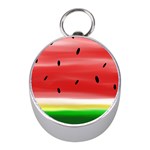 Painted watermelon pattern, fruit themed apparel Mini Silver Compasses