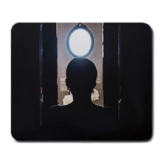 Woman Watching Window High Contrast Scene 2 Large Mousepads by dflcprintsclothing