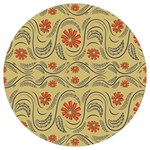 Folk flowers print Floral pattern Ethnic art Round Trivet
