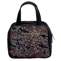 Brown And Black Abstract Vivid Texture Classic Handbag (two Sides) by dflcprintsclothing