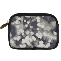 Gray Circles Of Light Digital Camera Leather Case by DimitriosArt