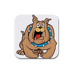 Bulldog-cartoon-illustration-11650862 Rubber Square Coaster (4 Pack) by jellybeansanddinosaurs