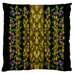 Fanciful Fantasy Flower Forest Large Flano Cushion Case (one Side) by pepitasart