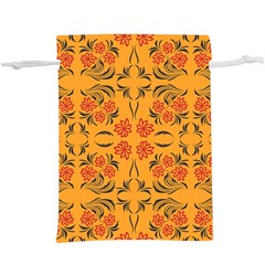 Floral Folk Damask Pattern   Lightweight Drawstring Pouch (xl) by Eskimos