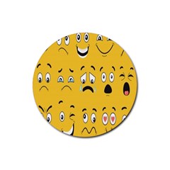 Emojis Rubber Round Coaster (4 Pack) by Sparkle