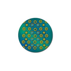 Yellow And Blue Proud Blooming Flowers Golf Ball Marker (10 Pack) by pepitasart