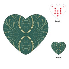 Floral Folk Damask Pattern Fantasy Flowers  Playing Cards Single Design (heart)