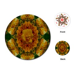 Tropical Spring Rose Flowers In A Good Mood Decorative Playing Cards Single Design (round) by pepitasart