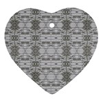 Nature Collage Seamless Pattern Heart Ornament (Two Sides)