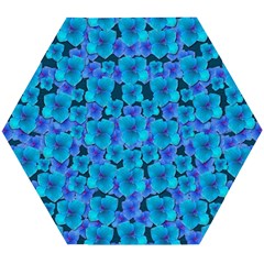 Blue In Bloom On Fauna A Joy For The Soul Decorative Wooden Puzzle Hexagon by pepitasart
