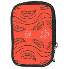 Folk Flowers Print Floral Pattern Ethnic Art Compact Camera Leather Case
