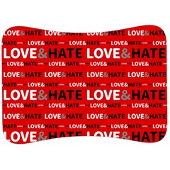 Love And Hate Typographic Design Pattern Velour Seat Head Rest Cushion by dflcprintsclothing