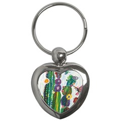 Rainbow Cactus Shirt Key Chain (heart)