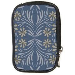 Folk Flowers Print Floral Pattern Ethnic Art Compact Camera Leather Case