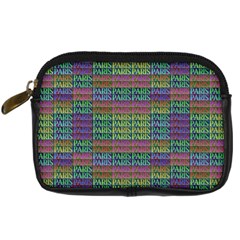 Paris Words Motif Colorful Pattern Digital Camera Leather Case by dflcprintsclothing