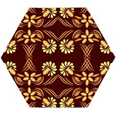 Folk Flowers Print Floral Pattern Ethnic Art Wooden Puzzle Hexagon by Eskimos