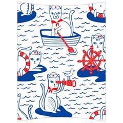 Nautical Cats Seamless Pattern Back Support Cushion by Jancukart