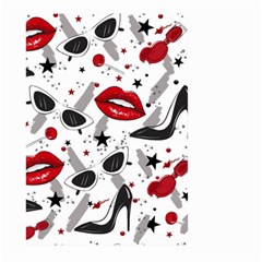 Red Lips Black Heels Pattern Large Garden Flag (two Sides) by Jancukart