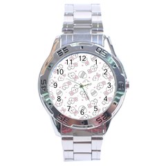 Cute Pattern With Easter Bunny Egg Stainless Steel Analogue Watch by Jancukart