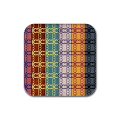 Grungy Vintage Patterns Rubber Square Coaster (4 Pack) by artworkshop