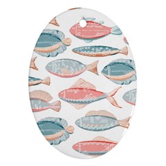 Hand-drawn-seamless-pattern-with-cute-fishes-doodle-style-pink-blue-colors Ornament (oval)