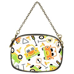 Seamless-pattern-vector-illustration-vehicles-cartoon Chain Purse (one Side) by Jancukart