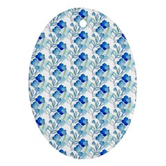 Flowers Pattern Oval Ornament (two Sides) by Sparkle
