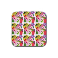 Bunch Of Flowers Rubber Coaster (square) by Sparkle