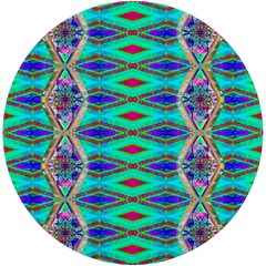 Techno Teal Uv Print Round Tile Coaster by Thespacecampers